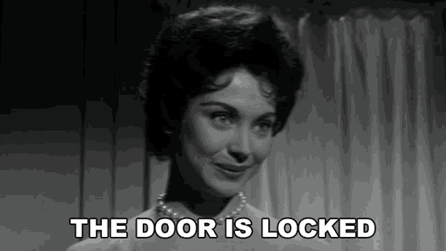 Woman saying, ‘the door is locked and you’re safe.’